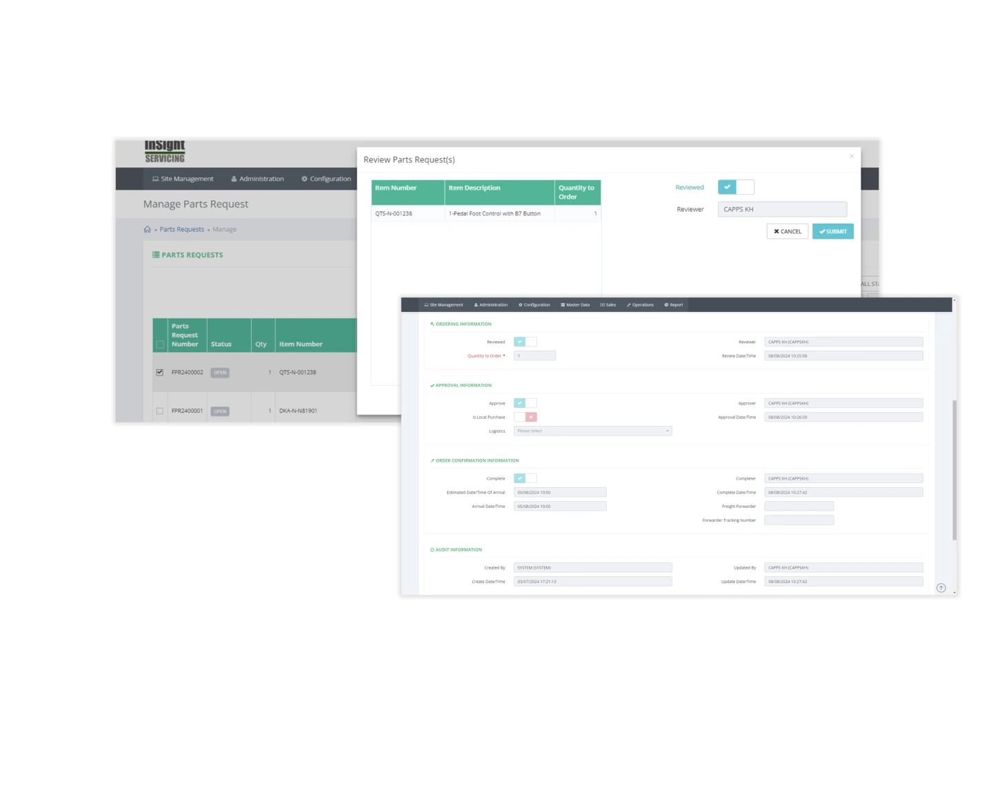 Parts Request Management