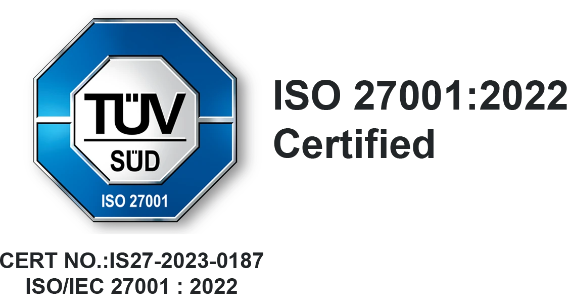 TÜV SÜD ISO/IEC 27001:2022 certification mark